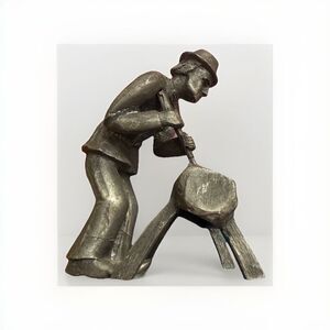 Vintage Daalderop Pewter Dutch Shoemaker Shoe Cobbler Figurine MADE IN HOLLAND